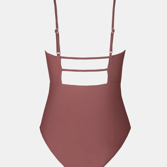 Cupshe Women Swimsuit One Piece Squre Neck Spaghetti Strap Adjustable XS - Picture 4 of 9